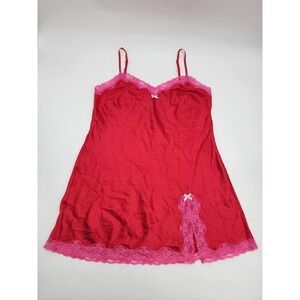 Victoria's Secret Intimate Front Slit Bow Valentines Nightie Size Large